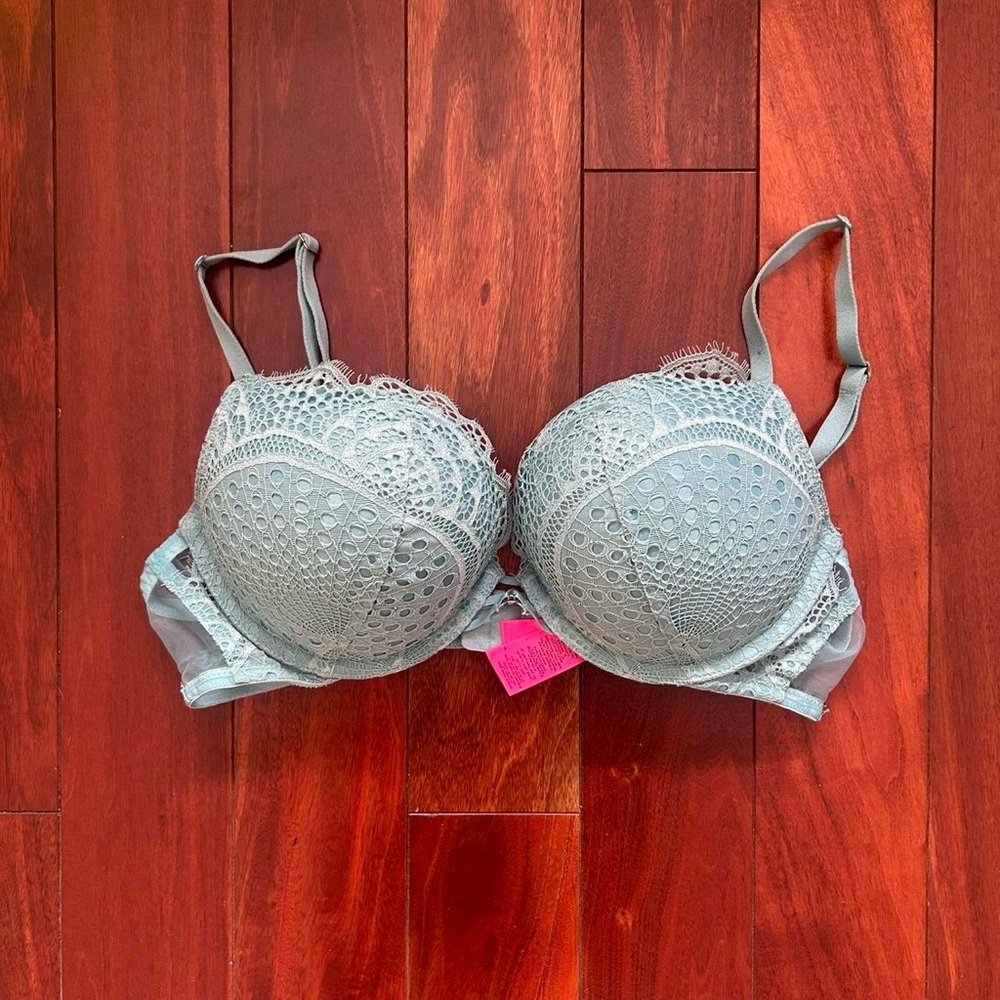 La SENZA Aqua blue lace push-up bra